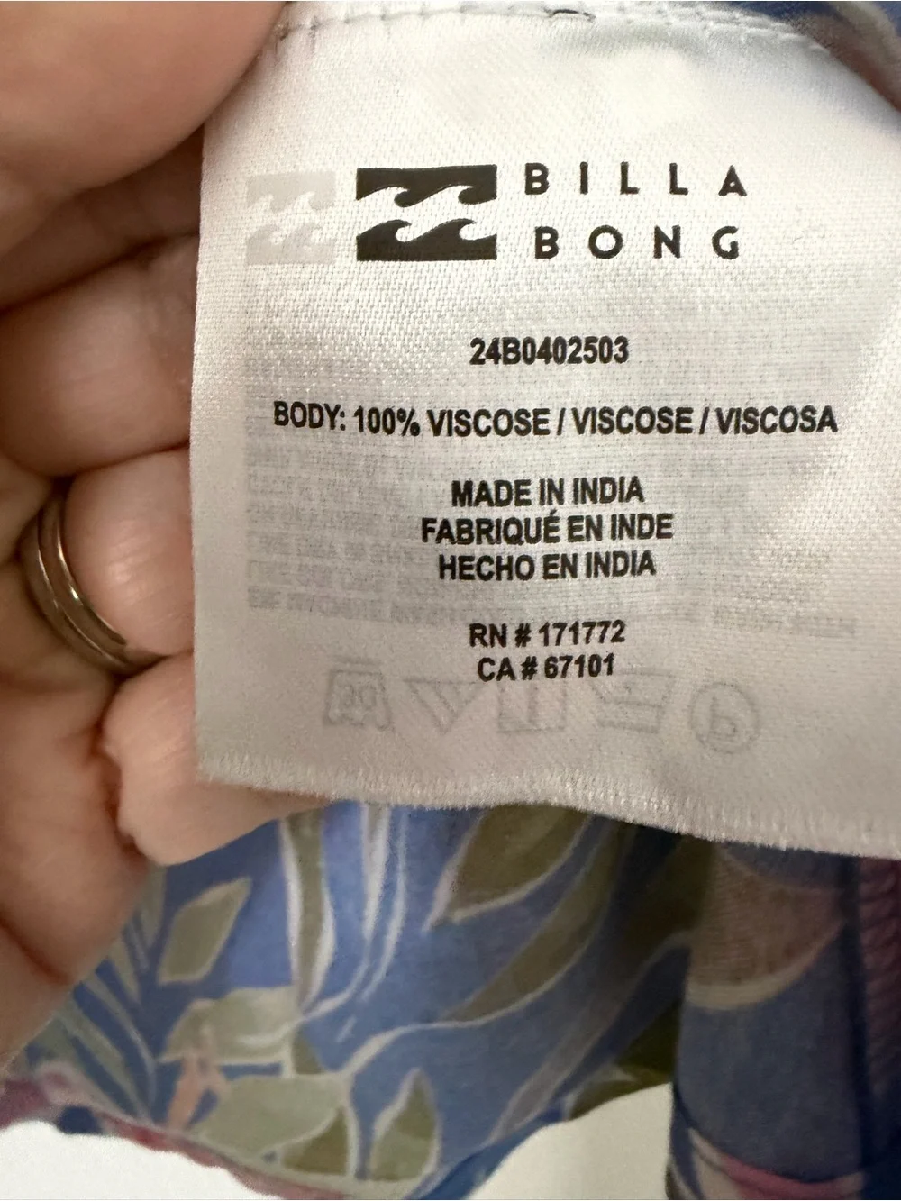 Billabong Blue Tropical Floral V-Neck Camisole - Picture 10 of 11